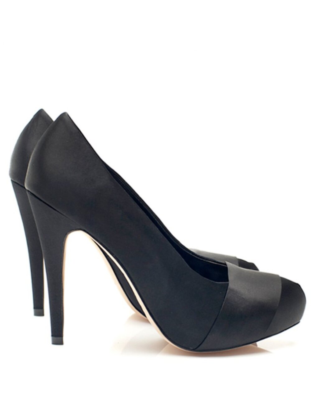 New Black Genuine Silk & Leather High Heel Stiletto Pumps NYC Designer Handmade